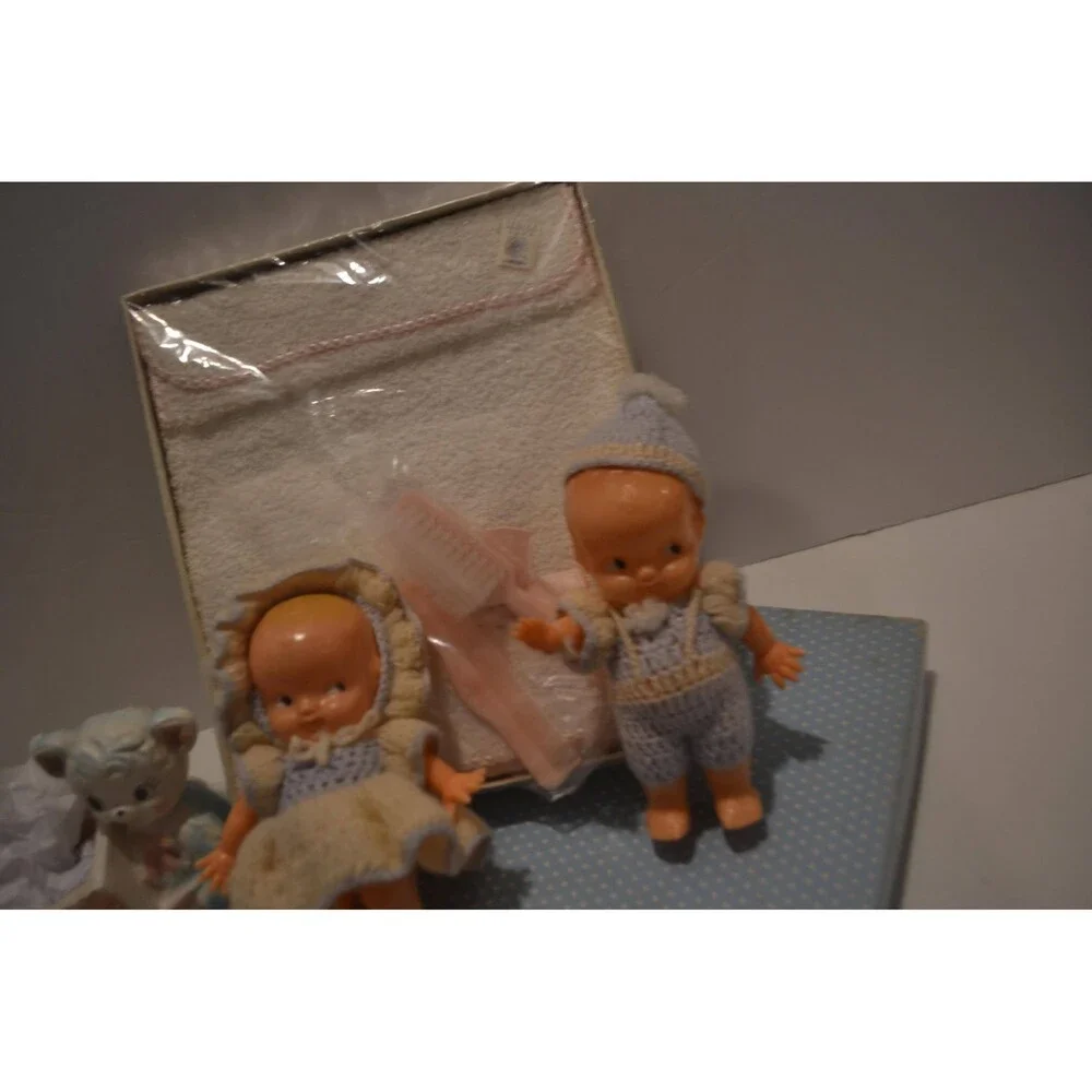 Vintage Baby Planter Kewpies and Blanket 1960s